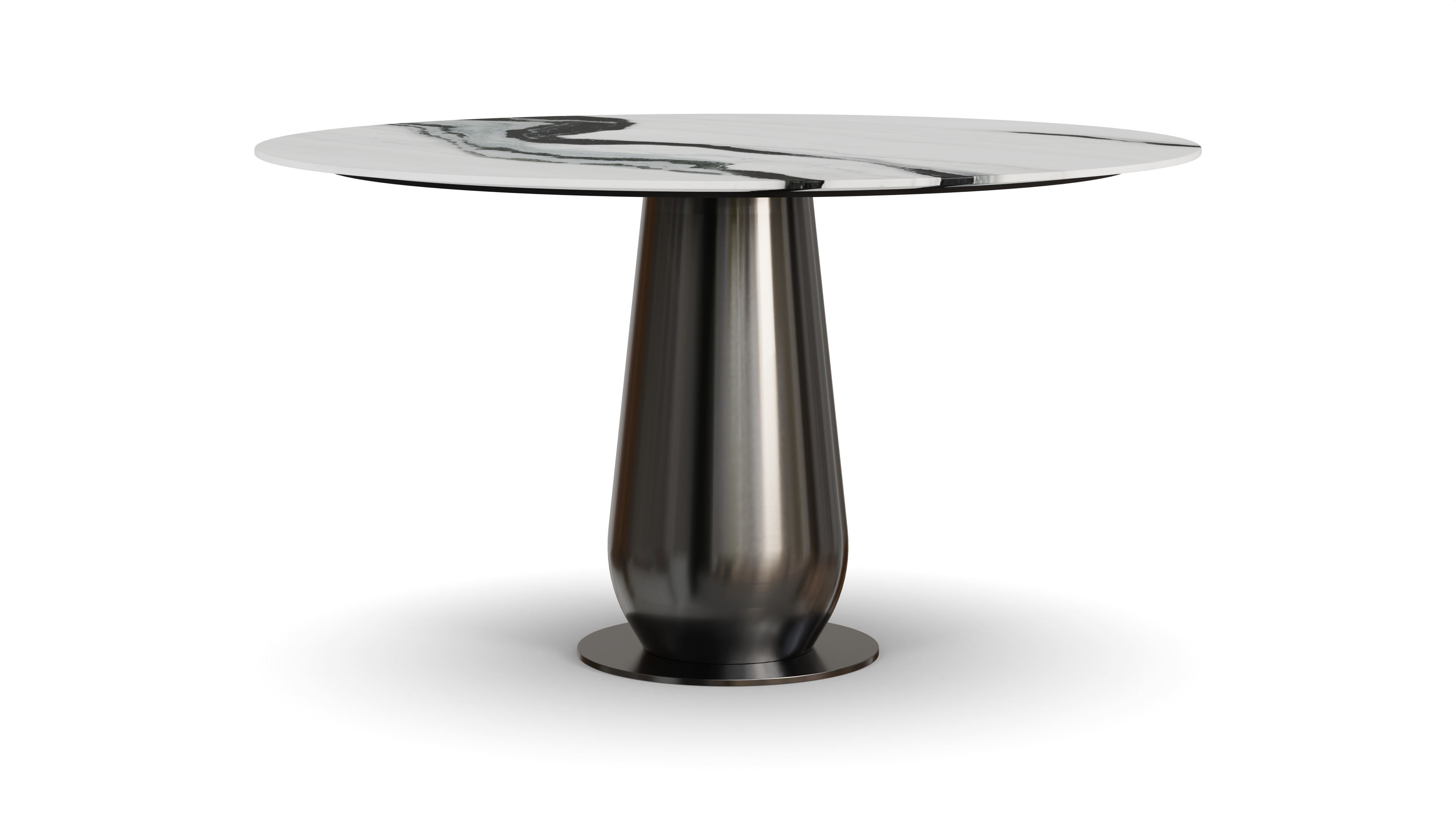 Leaf Round Dining Table Black