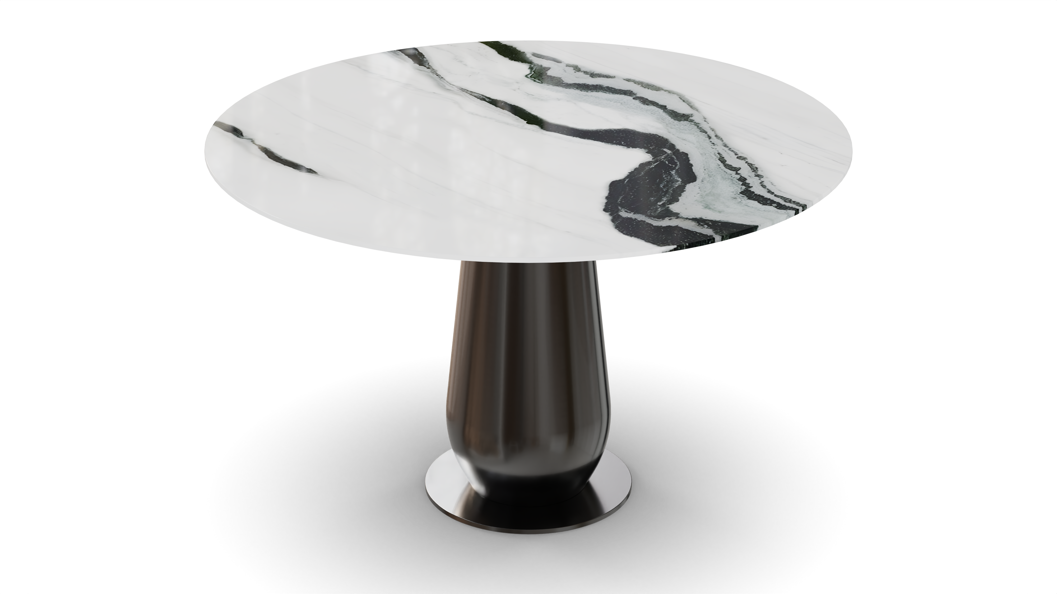 Leaf Round Dining Table Black